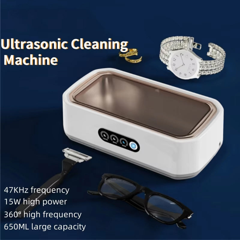 Ultrasonic Jewelry Cleaner, 22oz Stainless Steel Tank, 3 Timers