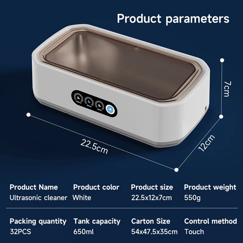 Ultrasonic Jewelry Cleaner, 22oz Stainless Steel Tank, 3 Timers
