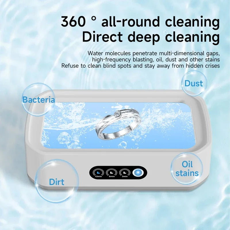 Ultrasonic Jewelry Cleaner, 22oz Stainless Steel Tank, 3 Timers