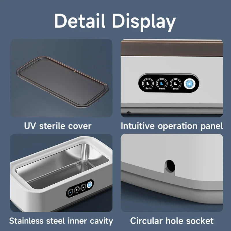 Ultrasonic Jewelry Cleaner, 22oz Stainless Steel Tank, 3 Timers