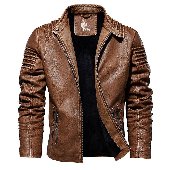 Men's Premium Vegan Leather Moto Jacket—Water-Resistant, Scratch-Proof