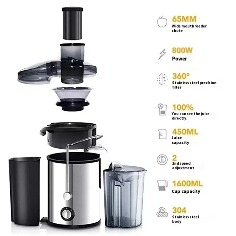 Estrattore centrifugo di succo da 800W — imboccatura larga, 2 velocità