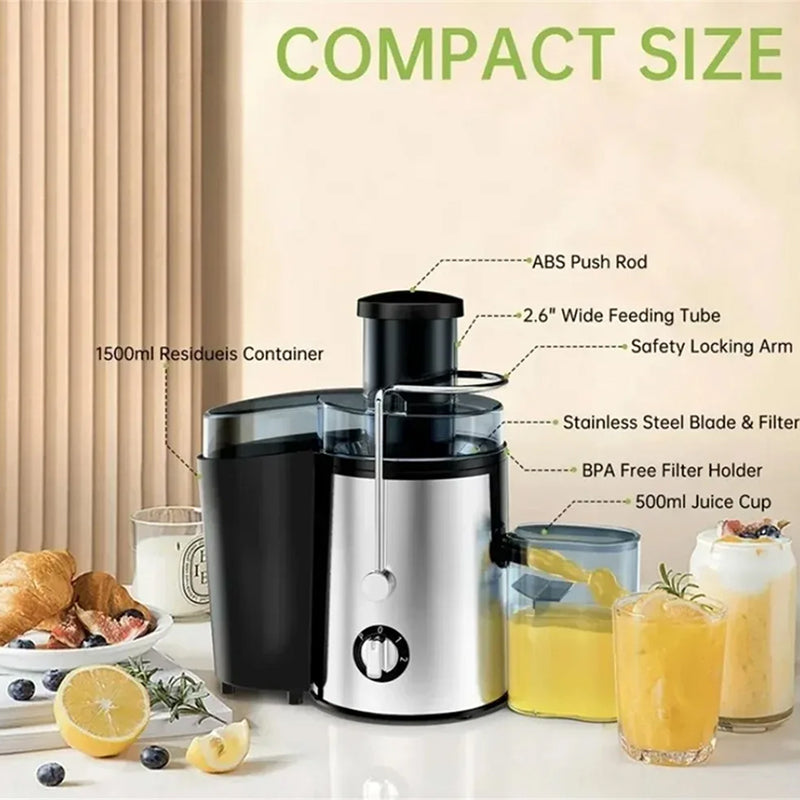 Estrattore centrifugo di succo da 800W — imboccatura larga, 2 velocità