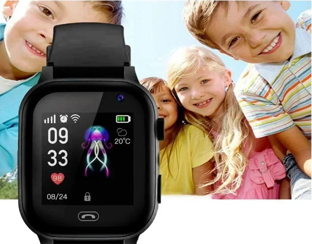 GPS-smartklocka för barn — videosamtal, livespårning, SOS, 13MP-kamera