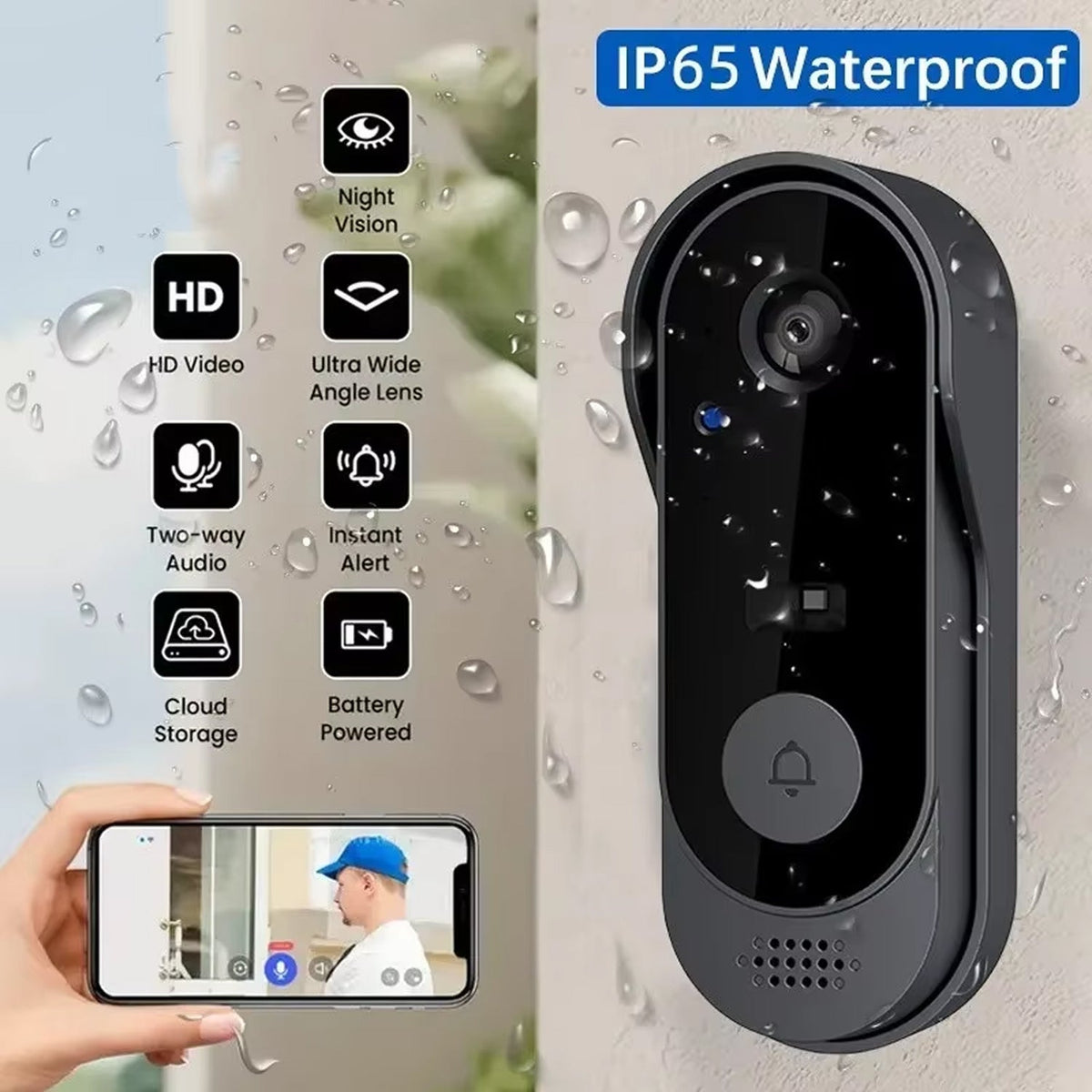 Bezdrátový HD videotelefon s detekcí pohybu v rozsahu 170° a obousměrným zvukem