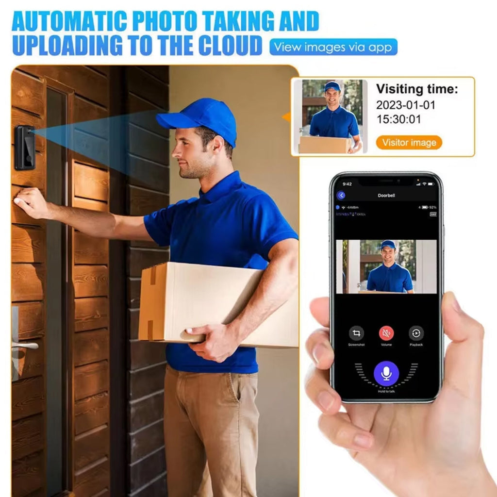 Wireless Video Doorbell — Two-Way Talk, HD Video & Night Vision