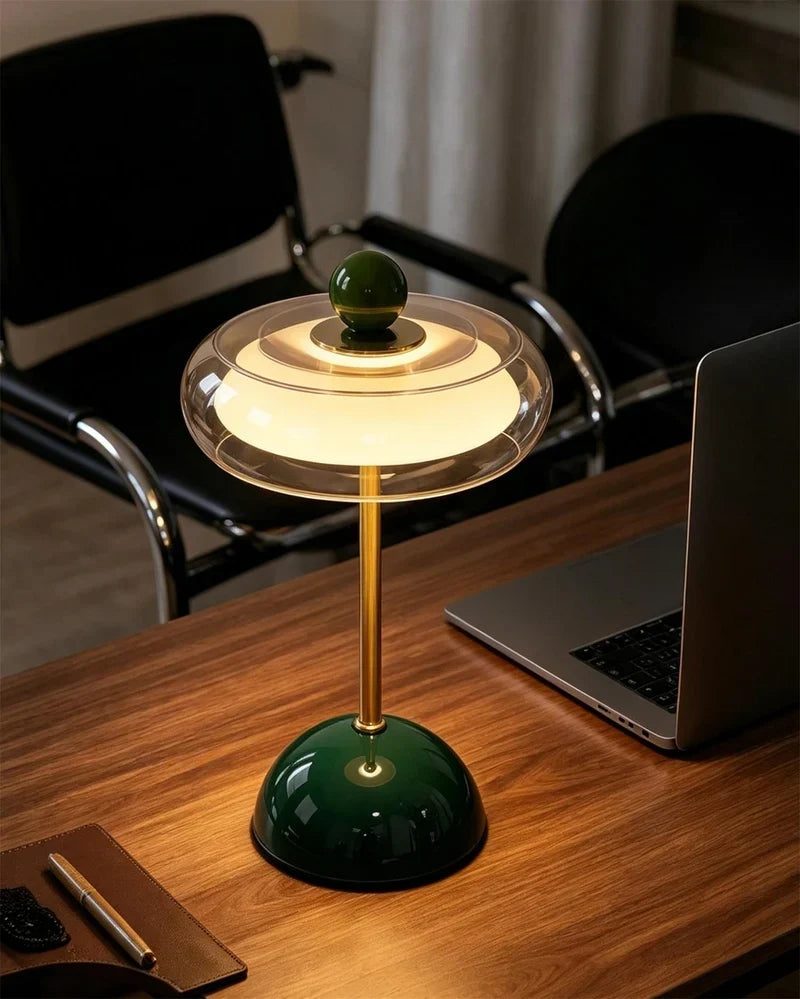 Lampada da scrivania a fungo mid-century — Ricaricabile, regolazione touch, 3 modalità