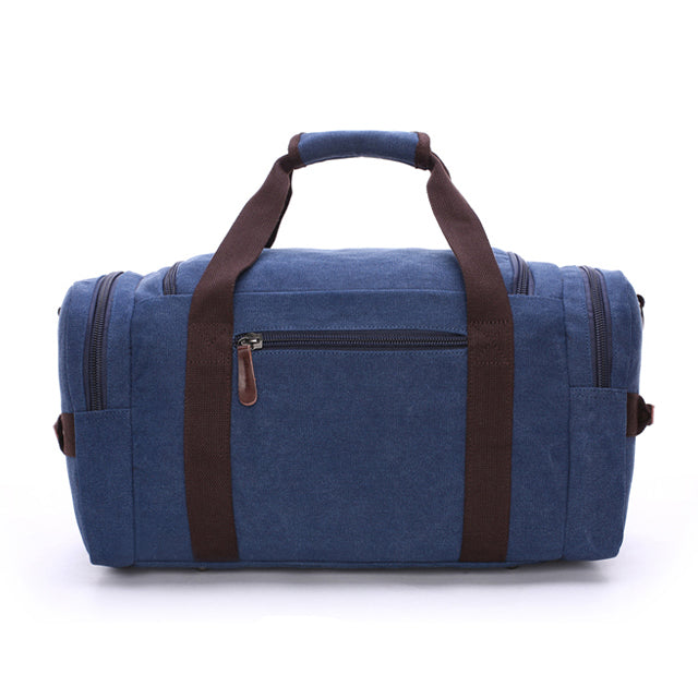 Canvas & Leather Water-Resistant Travel Duffel Bag — Large Weekender