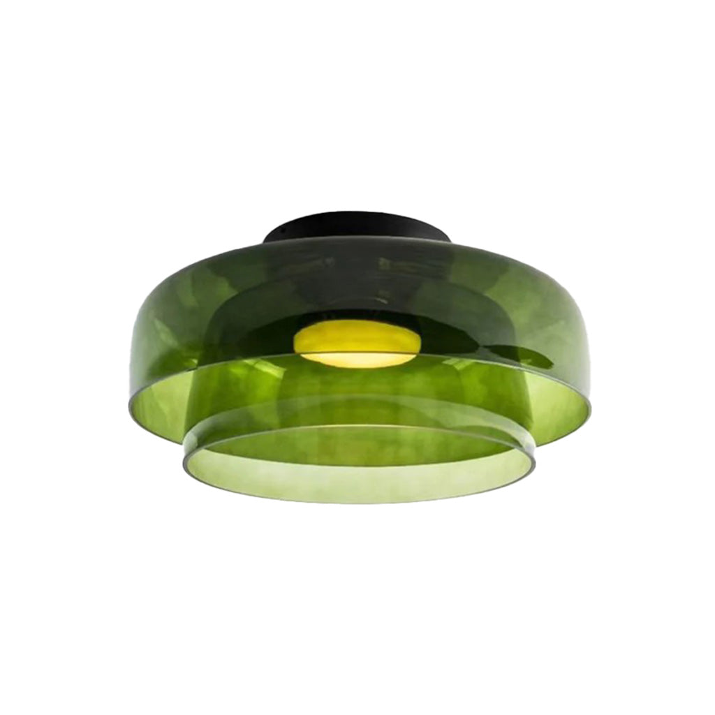Lagvis taklampe i glass med LED, 16,5 tommer, grå, ravfarget og grønn