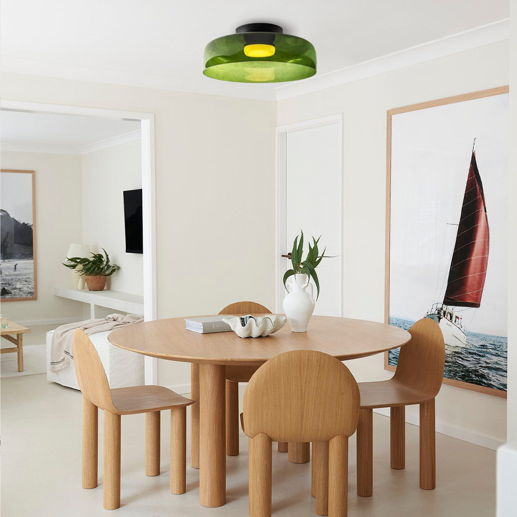 Lagvis taklampe i glass med LED, 16,5 tommer, grå, ravfarget og grønn