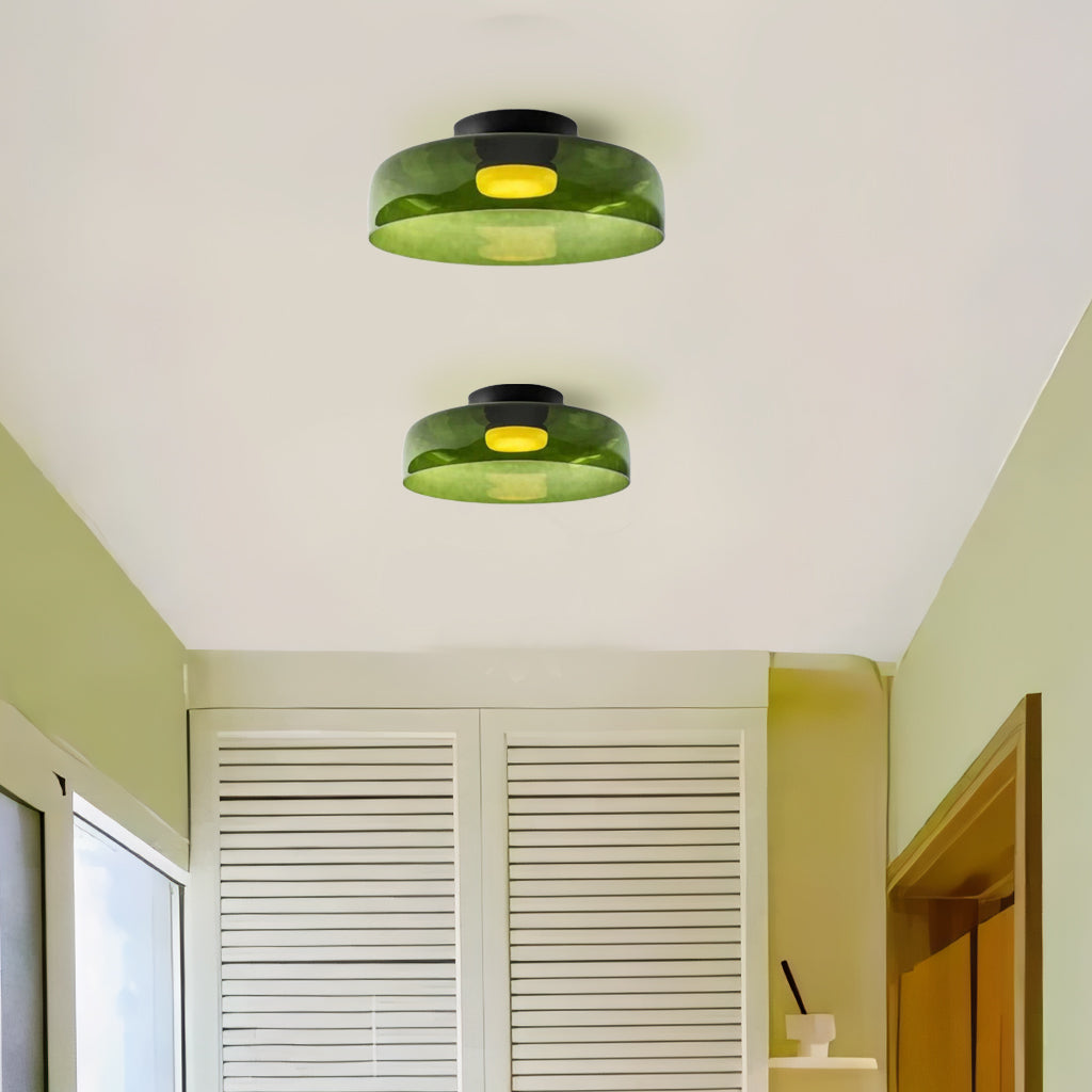 Lagvis taklampe i glass med LED, 16,5 tommer, grå, ravfarget og grønn