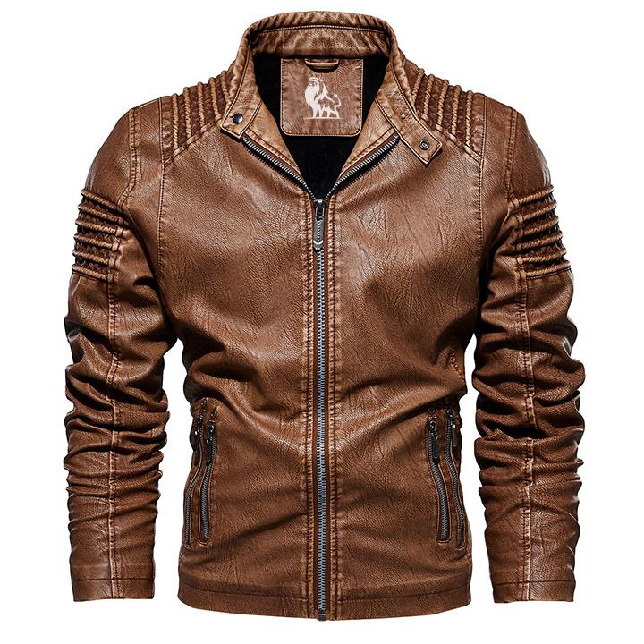 Men's Premium Vegan Leather Moto Jacket—Water-Resistant, Scratch-Proof