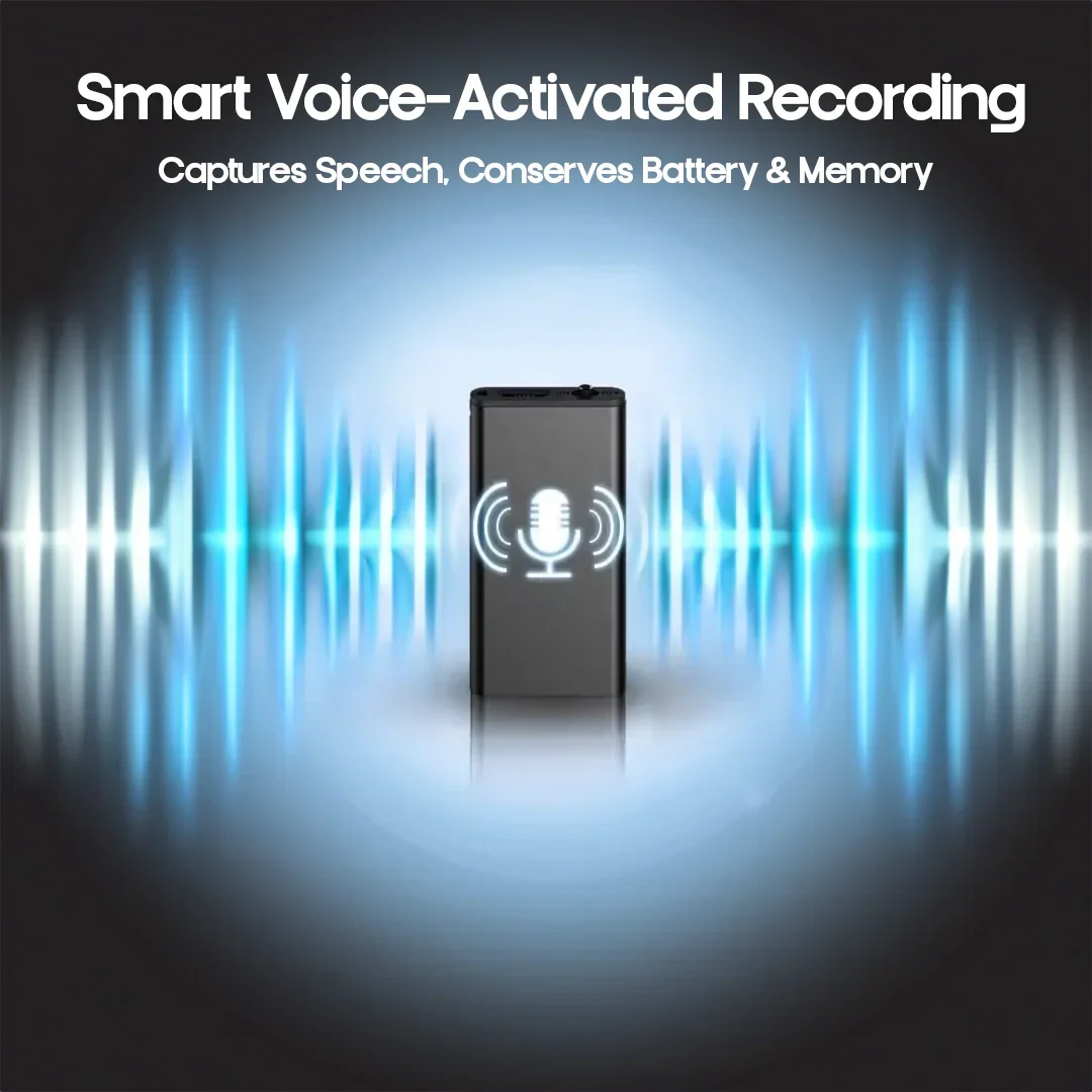 Voice-Activated Digital Audio Recorder — 16GB, 50-Hour Battery, OTG