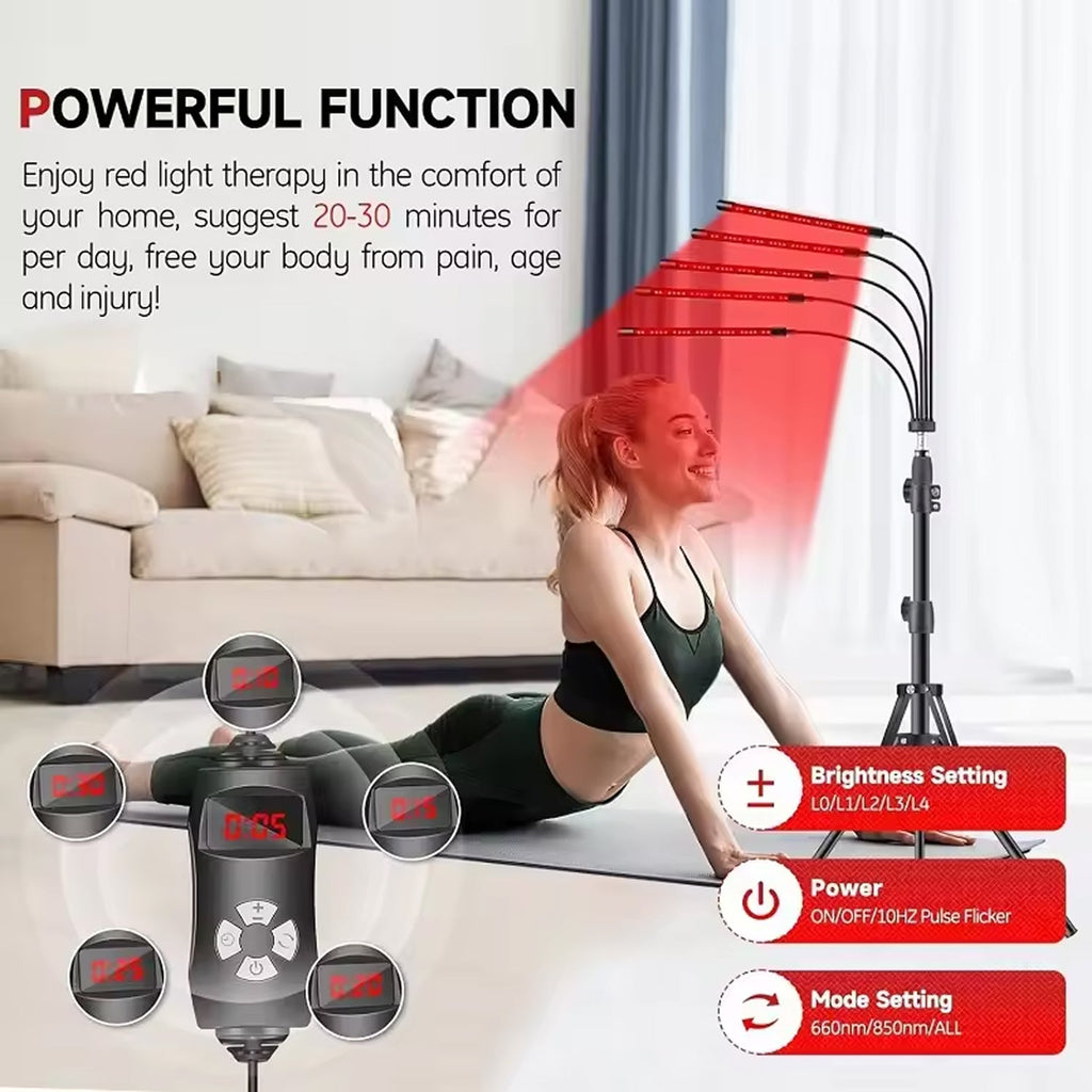 Dual-Wavelength Infrared Therapy Floor Lamp for Pain & Skin Rejuvenation