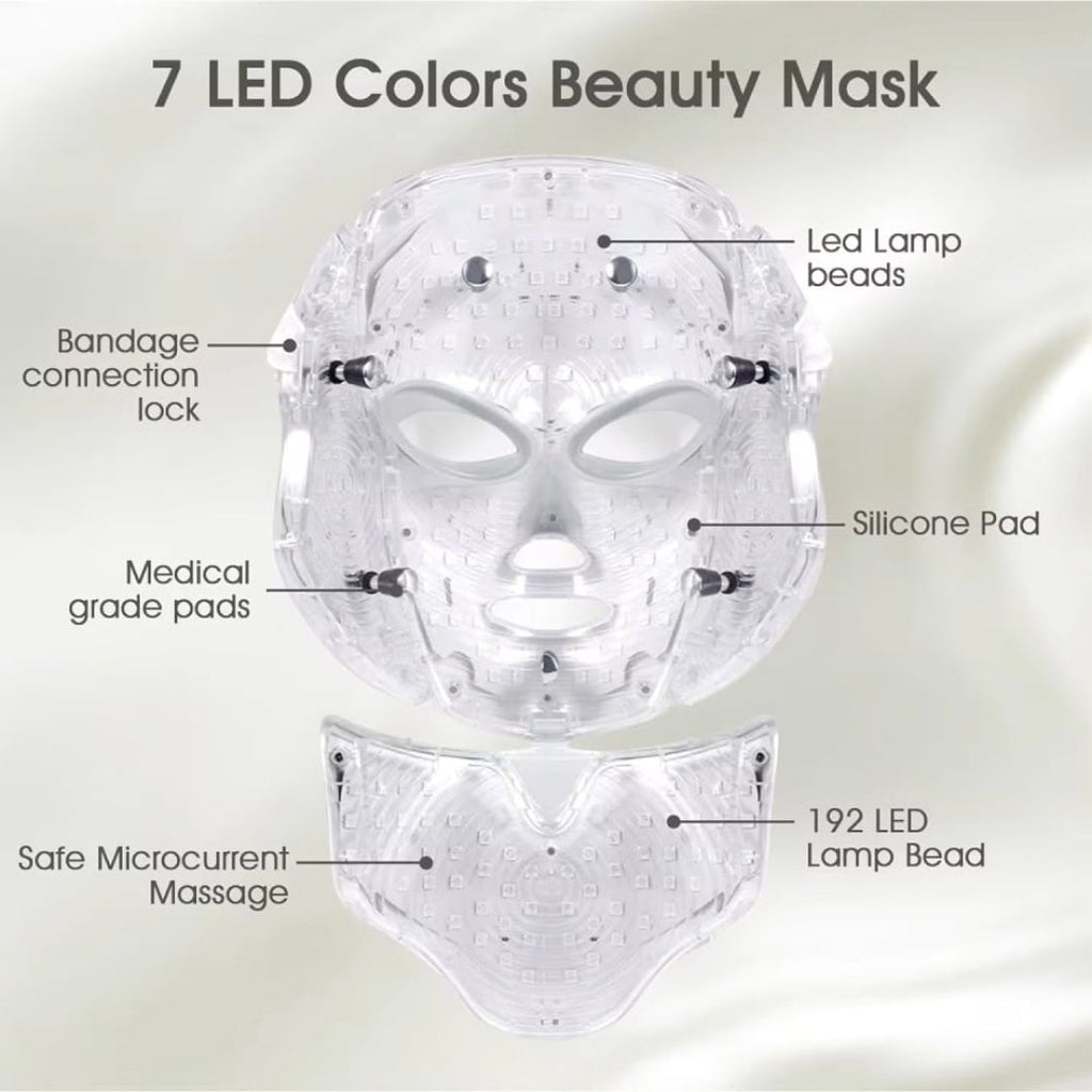 LED-Lichttherapiemaske fürs Gesicht — mehrfarbige Photonen, Anti-Aging, Fernbedienung