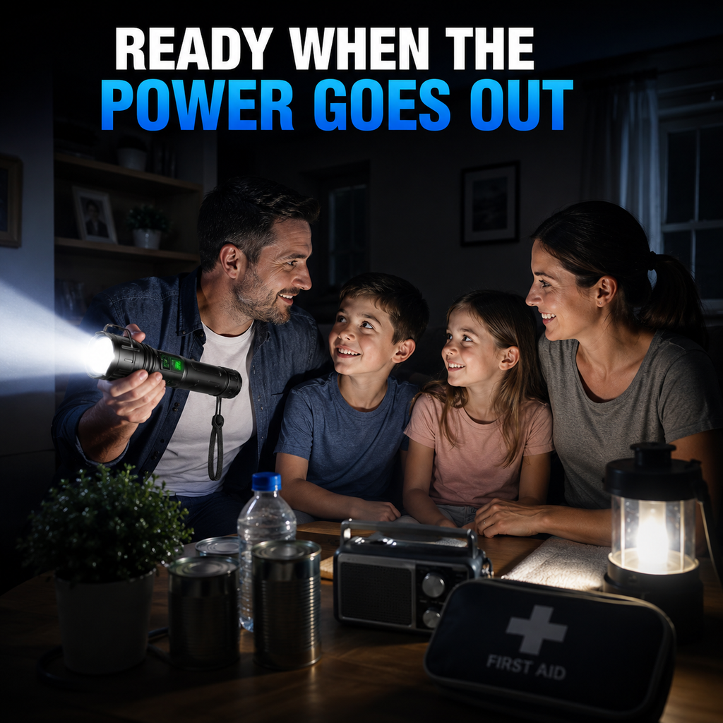 Robust LED-lommelygte med powerbankfunktion, zoomlys med 5 tilstande, genopladeligt batteri på 5000mAh, vandtæt aluminiumskabinet til camping