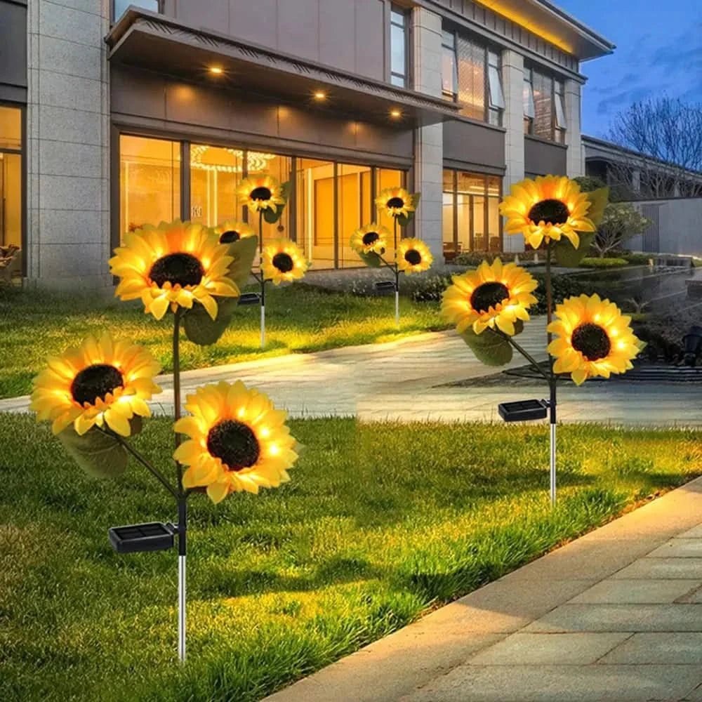 Wasserdichte Solarleuchte Sonnenblume - automatische Beleuchtung, dekorative Skulptur