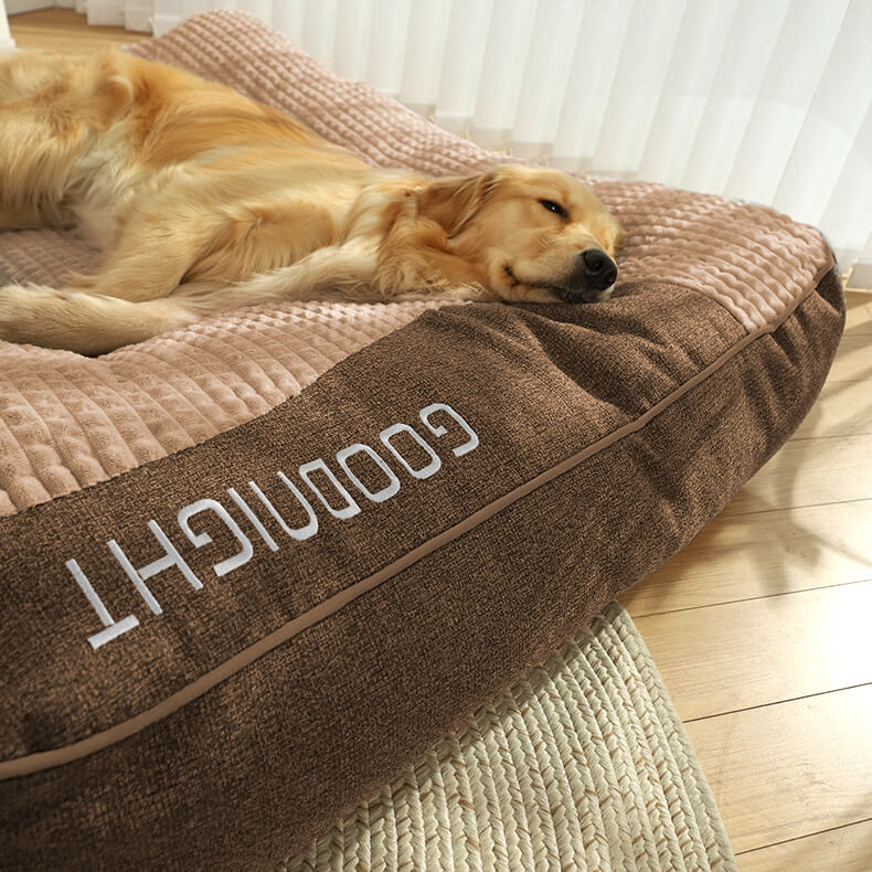 大型犬向けの体をしっかり支えるペット用ベッド - 取り外し可能なカバー付きのベルベット調ボルスターベッド、グレー、47インチ - 中型犬向けの洗濯機で洗えるクッション t