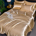 Luxury Plain Satin Duvet Cover - SilkSerenity | Euroselle