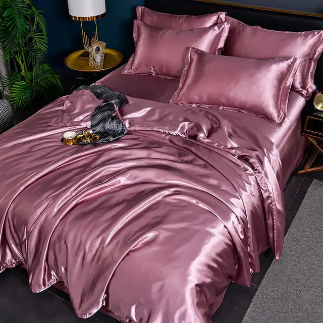 Luxury Plain Satin Duvet Cover - SilkSerenity | Euroselle