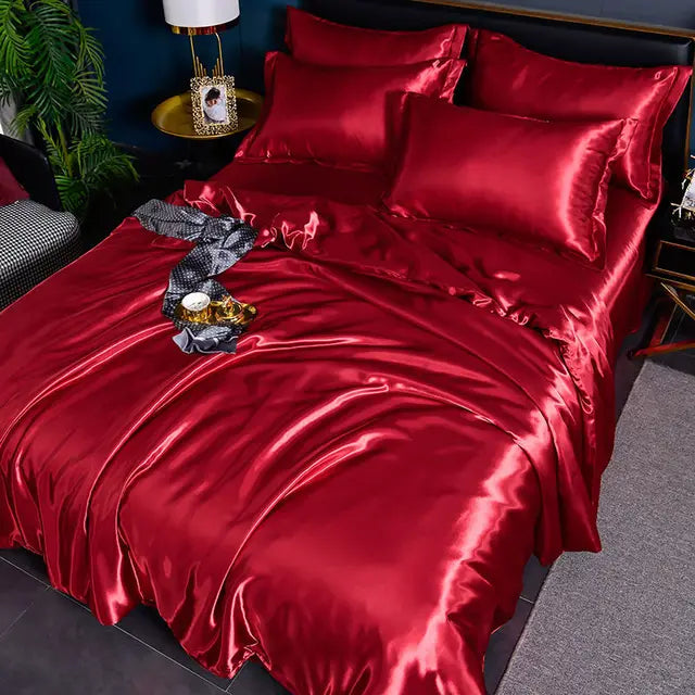 Luxury Plain Satin Duvet Cover - SilkSerenity | Euroselle