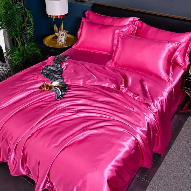 Luxury Plain Satin Duvet Cover - SilkSerenity | Euroselle