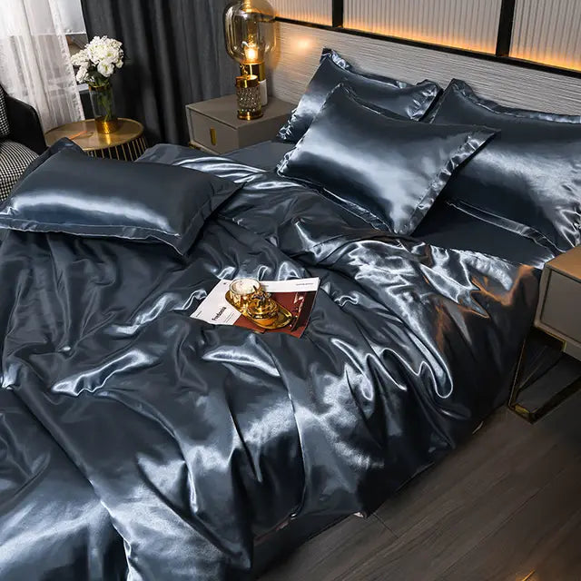 Luxury Plain Satin Duvet Cover - SilkSerenity | Euroselle