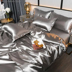 Luxury Plain Satin Duvet Cover - SilkSerenity | Euroselle