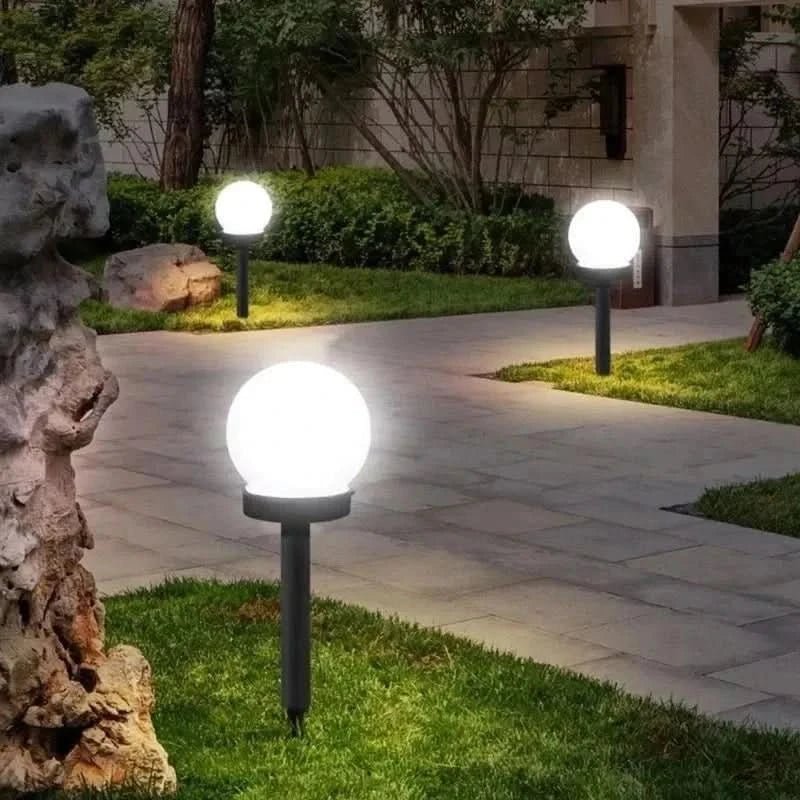 Lampe de jardin solaire LED ronde — Fonction marche/arrêt automatique, économe en énergie, 10 x 15 cm
