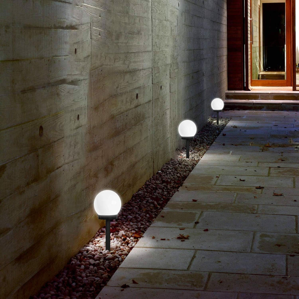 Lampe de jardin solaire LED ronde — Fonction marche/arrêt automatique, économe en énergie, 10 x 15 cm
