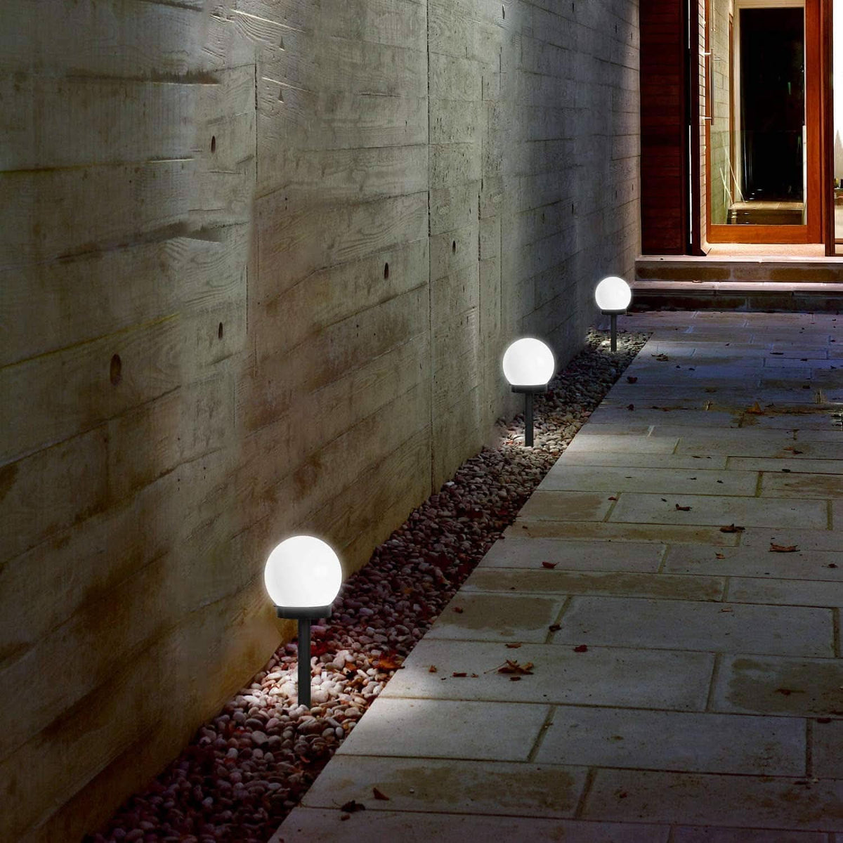 Lampe de jardin solaire LED ronde — Fonction marche/arrêt automatique, économe en énergie, 10 x 15 cm