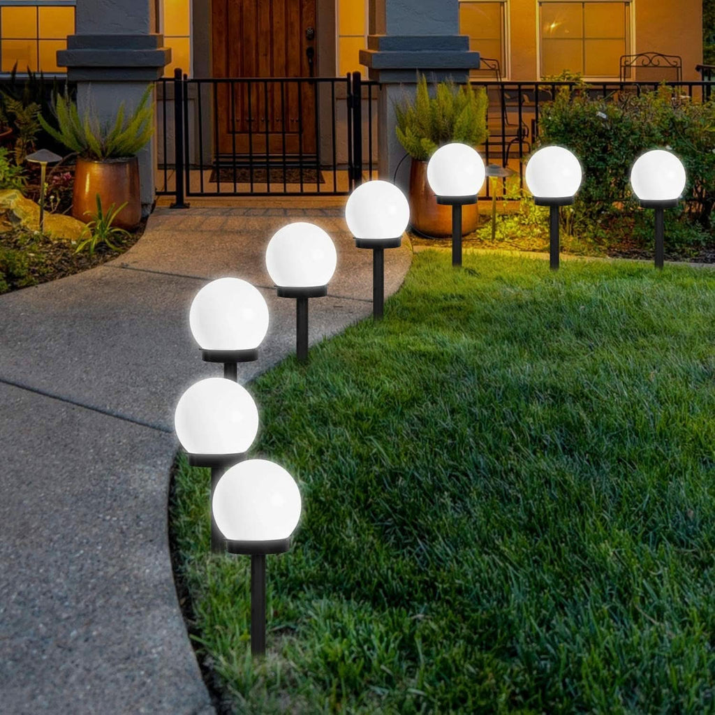 Lampe de jardin solaire LED ronde — Fonction marche/arrêt automatique, économe en énergie, 10 x 15 cm