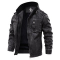 Veste de moto pour homme en simili cuir - déperlante et résistante aux rayures