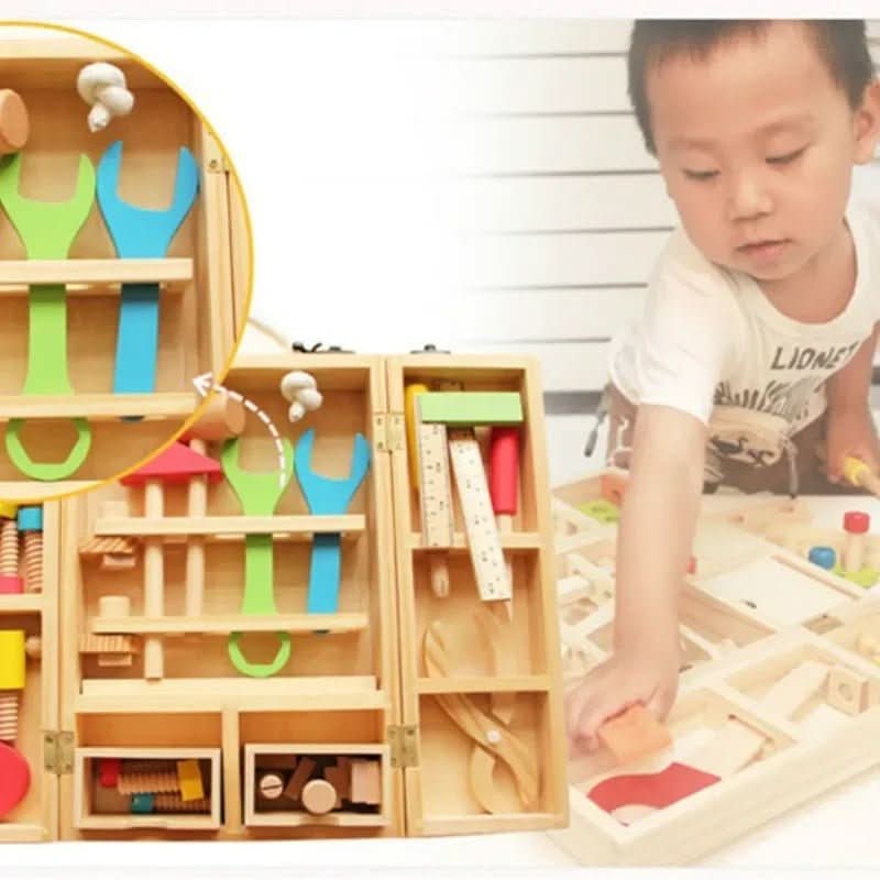 Set di costruzioni in legno Buildaroo TimberNest da 35 pezzi — Blocchi per costruire senza schermi