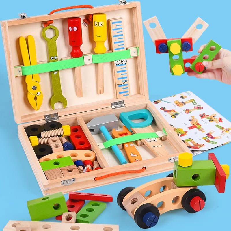 Set di costruzioni in legno Buildaroo TimberNest da 35 pezzi — Blocchi per costruire senza schermi