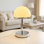 Table Lamp Mushroom Glass Metal Construction Adjustable Shade LED | Euroselle
