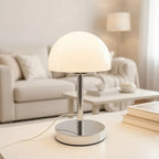 Table Lamp Mushroom Glass Metal Construction Adjustable Shade LED | Euroselle