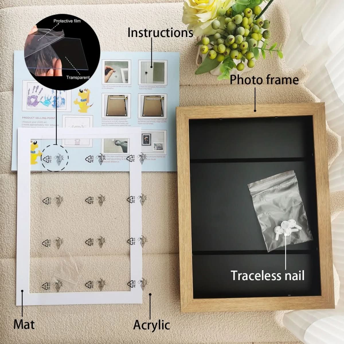 KeepsakeFrame för förvaring av barnteckningar – rymmer 150 alster, snabbväxlande galleridesign