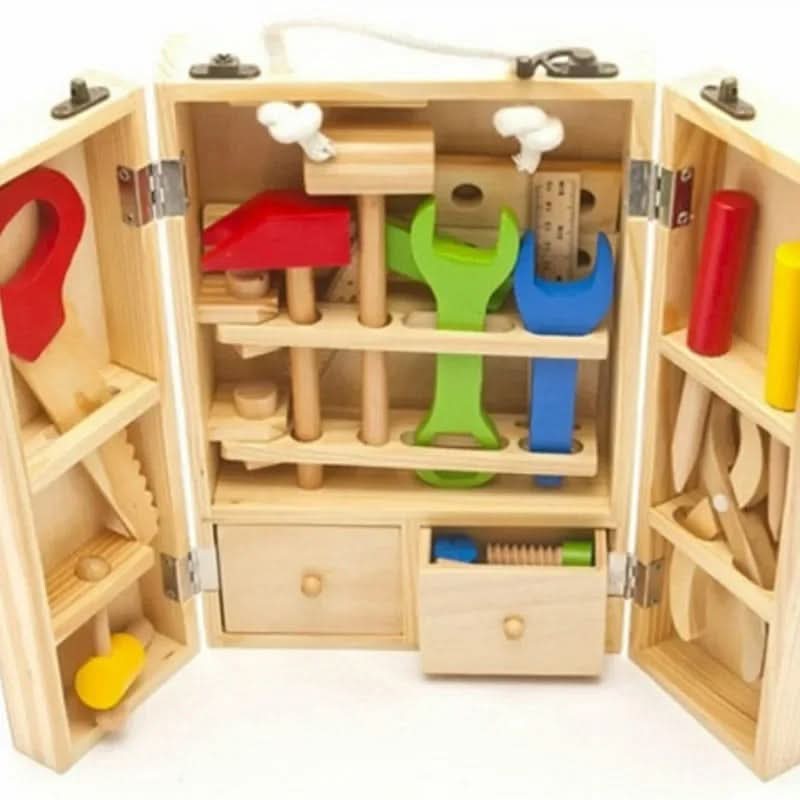Set di costruzioni in legno Buildaroo TimberNest da 35 pezzi — Blocchi per costruire senza schermi