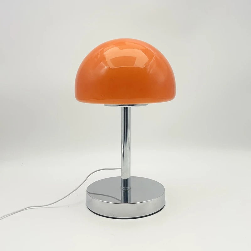 Table Lamp Mushroom Glass Metal Construction Adjustable Shade LED | Euroselle