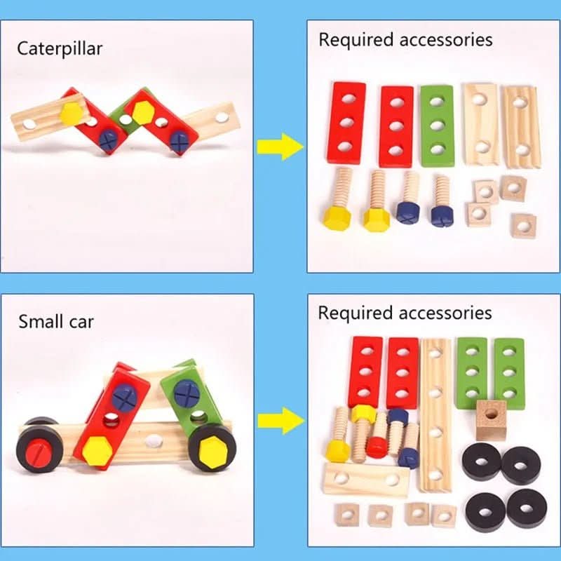 Set di costruzioni in legno Buildaroo TimberNest da 35 pezzi — Blocchi per costruire senza schermi