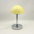 Table Lamp Mushroom Glass Metal Construction Adjustable Shade LED | Euroselle