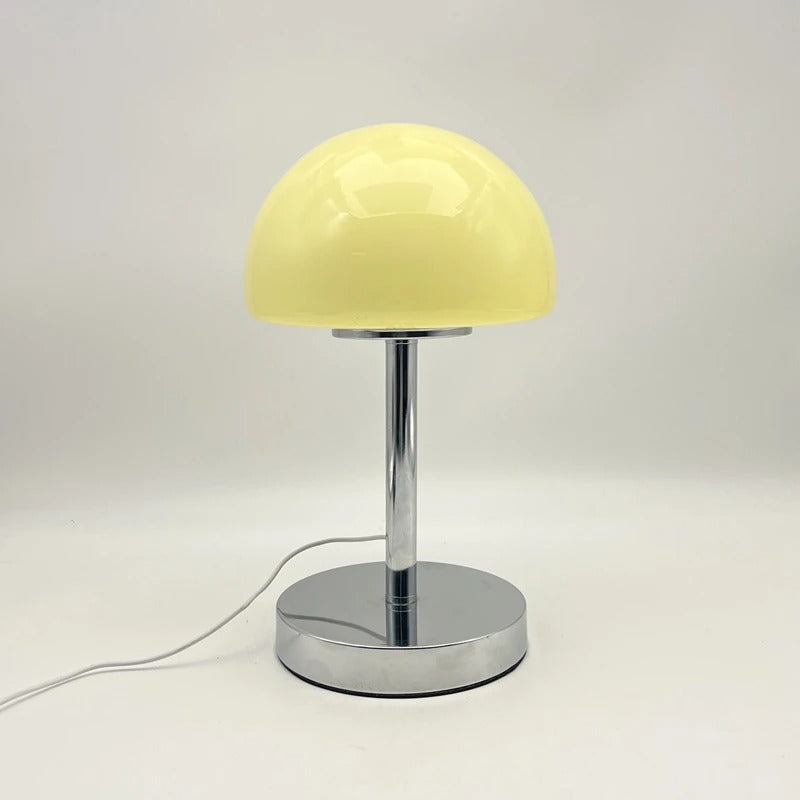Table Lamp Mushroom Glass Metal Construction Adjustable Shade LED | Euroselle