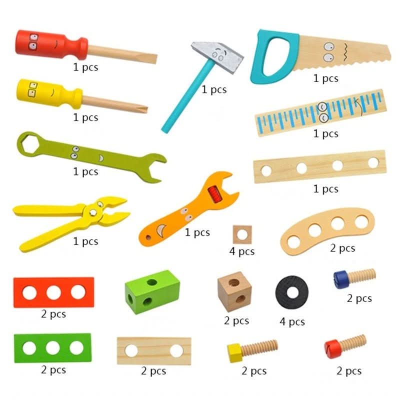 Set di costruzioni in legno Buildaroo TimberNest da 35 pezzi — Blocchi per costruire senza schermi
