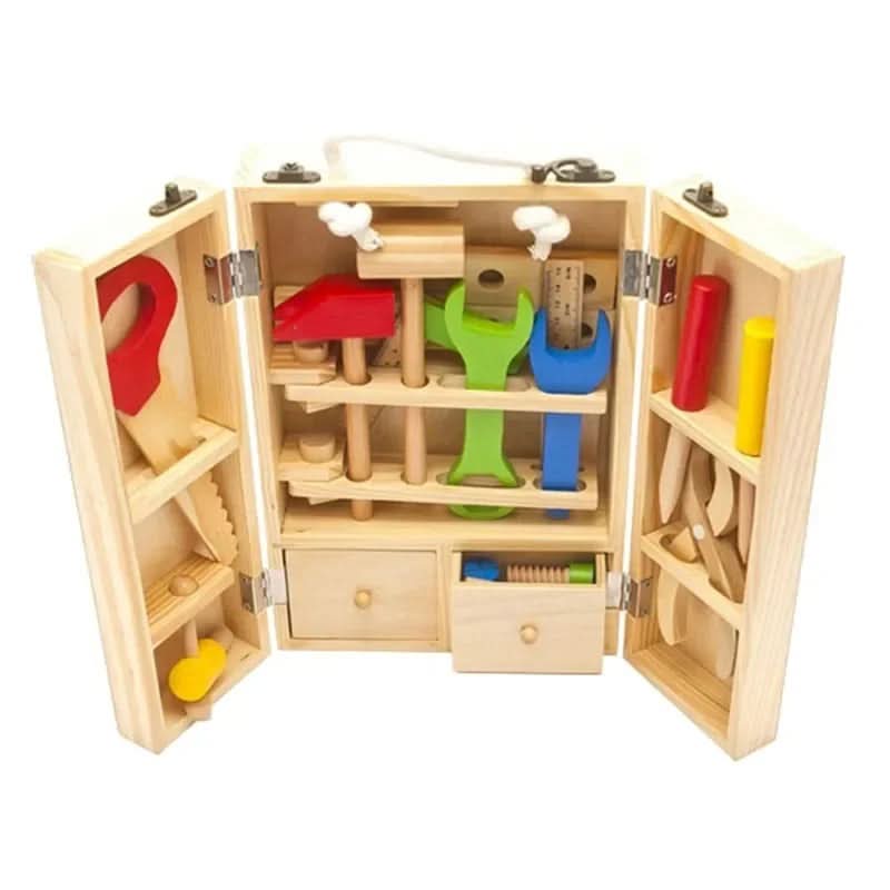Set di costruzioni in legno Buildaroo TimberNest da 35 pezzi — Blocchi per costruire senza schermi