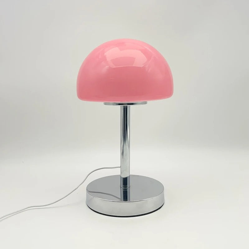 Table Lamp Mushroom Glass Metal Construction Adjustable Shade LED | Euroselle