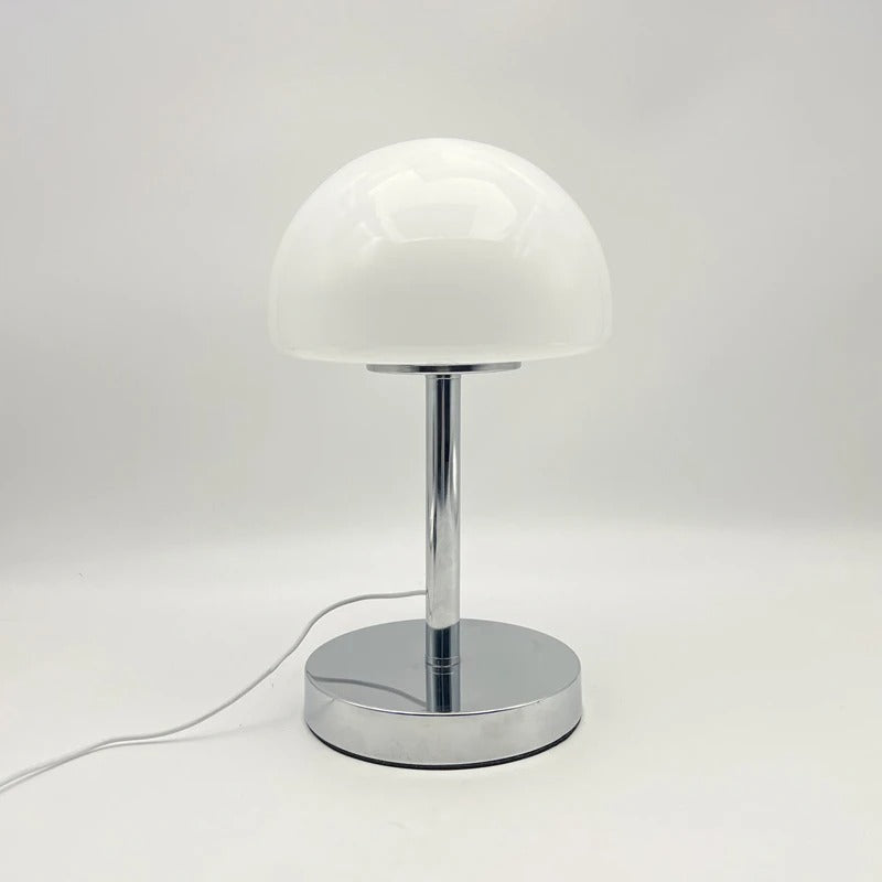 Table Lamp Mushroom Glass Metal Construction Adjustable Shade LED | Euroselle