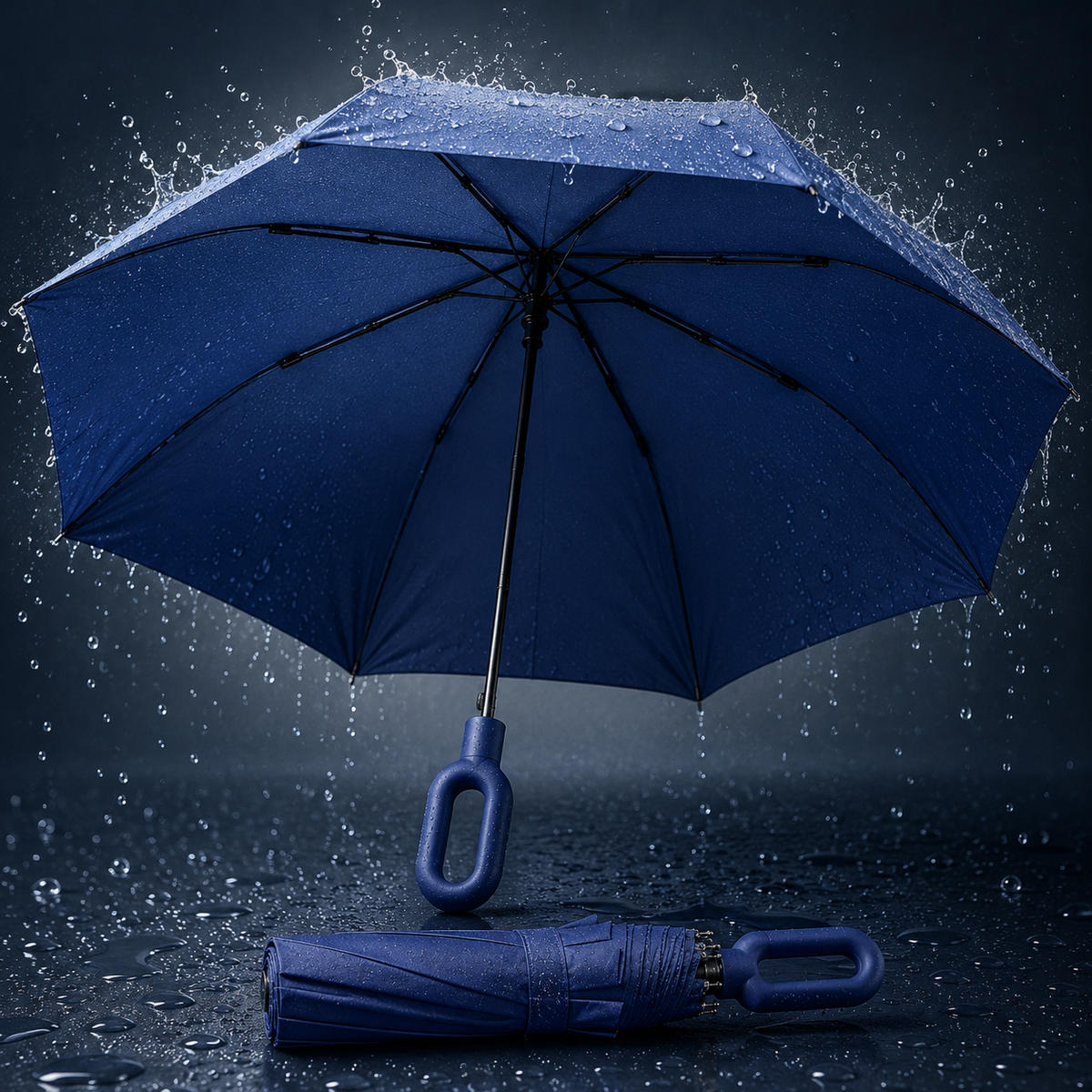 Automatic Travel Umbrella — 8-Rib Reinforced Frame, UV Protection
