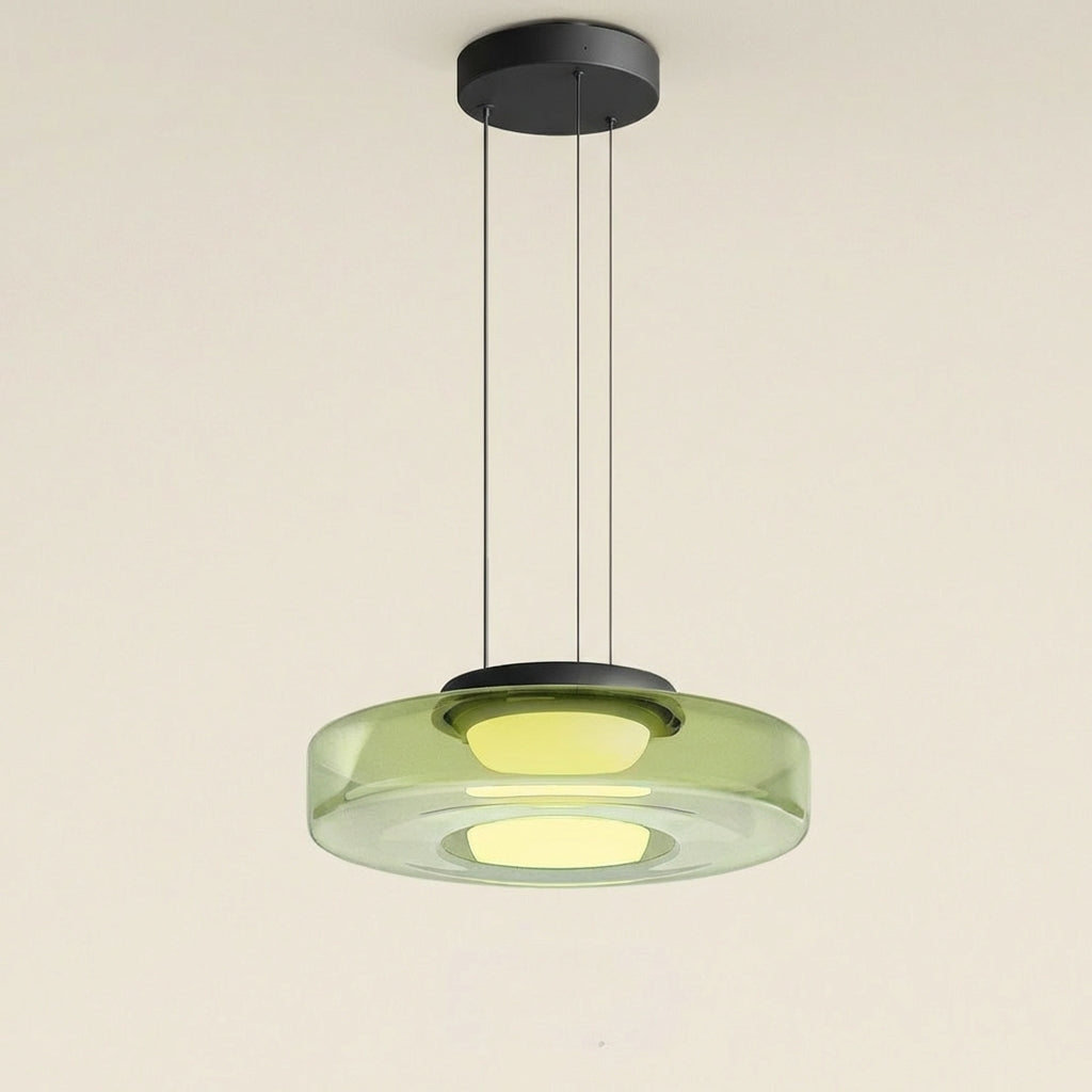 LumenNova Dynamic Pendant Light In Amber Glass For Kitchen