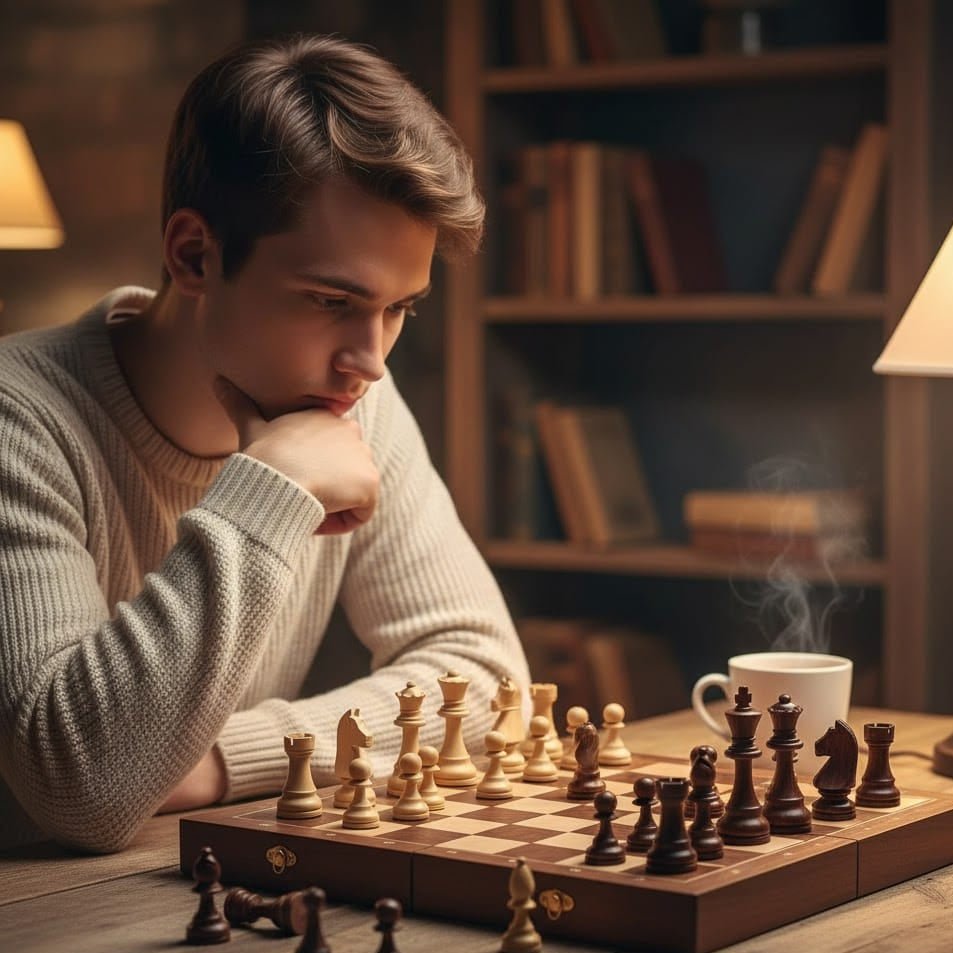 Jeu d’échecs en bois fabriqué à la main — plateau pliable, pièces en bois massif